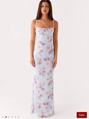 Peppermayo Light Blue Floral Maxi Dress